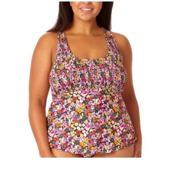 Salt + Cove Juniors' Plus Size Fly Away Floral-Print Tankini Top, Floral Print 3 - Picture 1 of 8